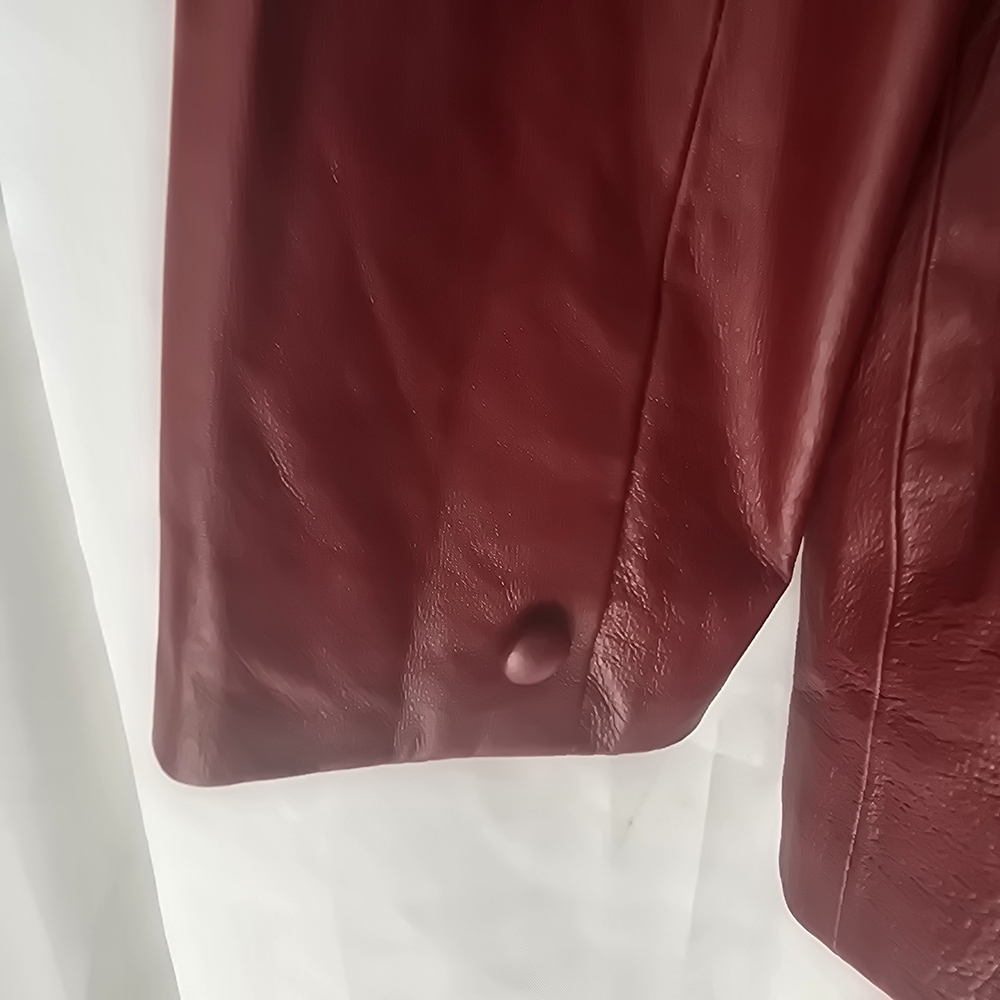 Vintage Lobi Lobi Women’s Genuine Leather Button Up Jacket Red Burgandy XL - Picture 5 of 11